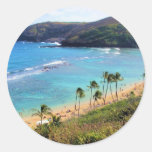 Hanauma Bay, Honolulu, Oahu, Hawaii View Round Stickers