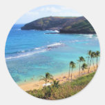 Hanauma Bay, Honolulu, Oahu, Hawaii View Round Stickers