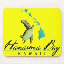 Hanauma Bay Turtle and Hawaii Islands Mousepad