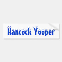 Hancock Yooper Snow Text U.P. Towns Bumper Sticker