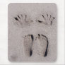Hand and Feet prints in Florida beach sand Mouse Pads