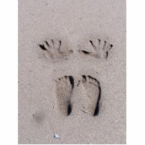Hand and Feet prints in Florida beach sand Photo Cut Out