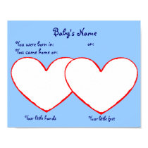 Hand and Foot Print poster for Adopted Child blue print