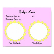 Hand and Foot Print poster pink/flowers print