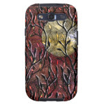 Hand Carved Leaves in Burgundy Samsung Galaxy S3 Case
