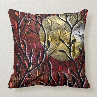 Hand Carved Leaves in Burgundy