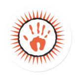 Hand casting sticker