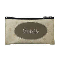 Hand draw hearts cosmetic bag