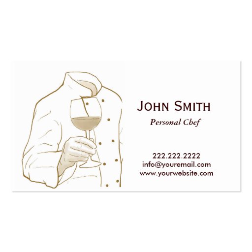 Hand Drawing Personal Chef Business Card (front side)