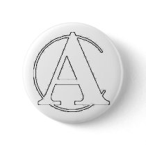 Hand Drawn Anarcho Captalist -Capitalism + Anarchy Pinback Buttons