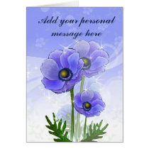 hand drawn Anemone Flowers Greeting Card