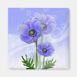 hand drawn Anemone Flowers Fridge Magnets
