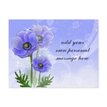 hand drawn Anemone Flowers Post Card