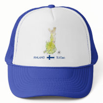 Hand Drawn Color Map of Finland Hat
