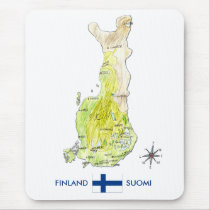 Hand Drawn Color Map of Finland Mousepad