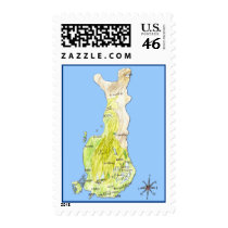 Hand Drawn Color Map of Finland Postage Stamp