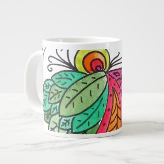 Hand Drawn Floral Arabesque - red and green