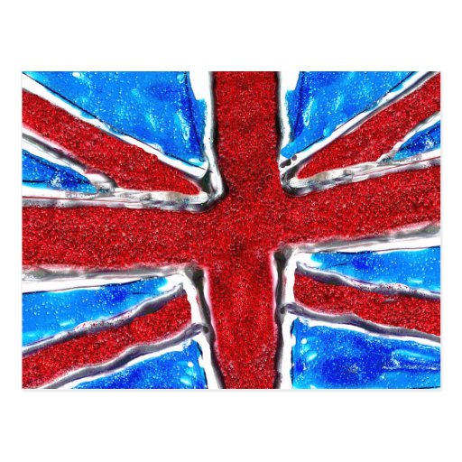 Hand Drawn Glitter Style British Flag Postcard Zazzle