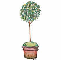 Hand Drawn Myrtle Topiary Cutout Cut Outs