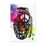 Hand Drawn : Peace Grenade on wrap around canvas canvas prints