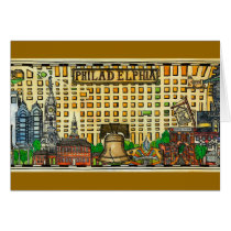Hand-Drawn Philadelphia Map Card