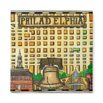 Hand-Drawn Philadelphia Map Refrigerator Magnets