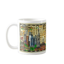 Hand-Drawn Philadelphia Map Coffee Mugs
