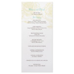 Hand drawn rose wedding program yellow rack cards