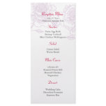 Hand drawn roses reception menu purple custom rack card