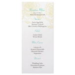 Hand drawn roses reception menu yellow rack card design