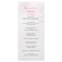 Hand drawn roses wedding program pink rack cards