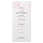 Hand drawn roses wedding program pink rack cards