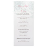 Hand drawn roses wedding program turquoise rack cards