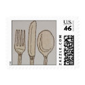 Hand Drawn Silverware postage by seinahpets Hand Drawn Silverware postage