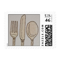 Hand Drawn Silverware postage