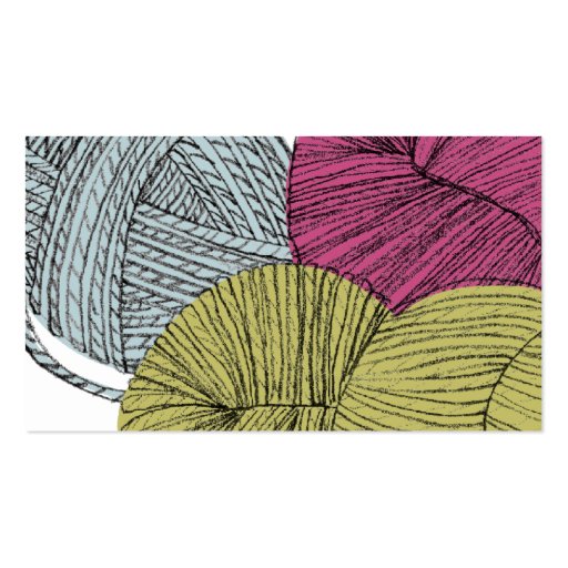 hand drawn yarn knitting crochet business cards (back side)