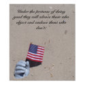 hand flag in sand ts, Under the pretense of doi... posters