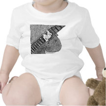 Hand fretting guitar bw sketch bodysuit