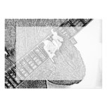 Hand fretting guitar bw sketch custom invitations