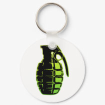 Hand Grenade - green keychains