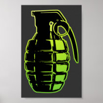 Hand Grenade - green Posters