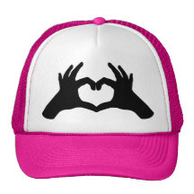 hand heart hat
