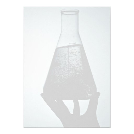 Hand holding an attractive laboratory beaker custom invites