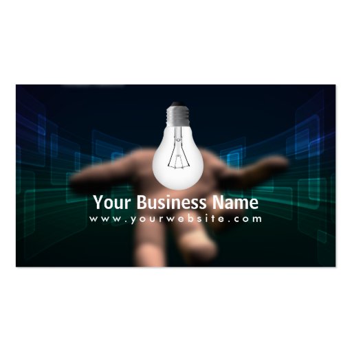 Hand Holding Light Bulb Dark business card