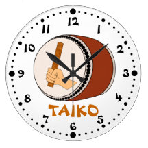 Hand Holding Stick Taiko Drum Japanese Drumming Wall Clocks
