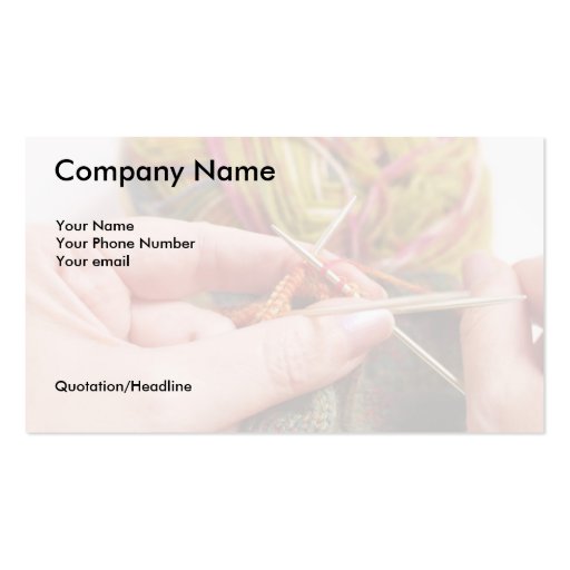 Hand-Knitter's Business Card (front side)