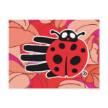 Hand Ladybug postcard