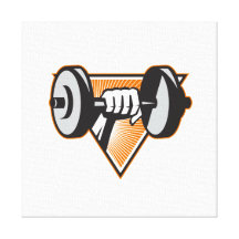 Hand Lifting Dumbbell Retro Canvas Prints