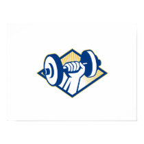 Hand Lifting Dumbbell Retro Poster