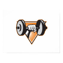 Hand Lifting Dumbbell Retro Print